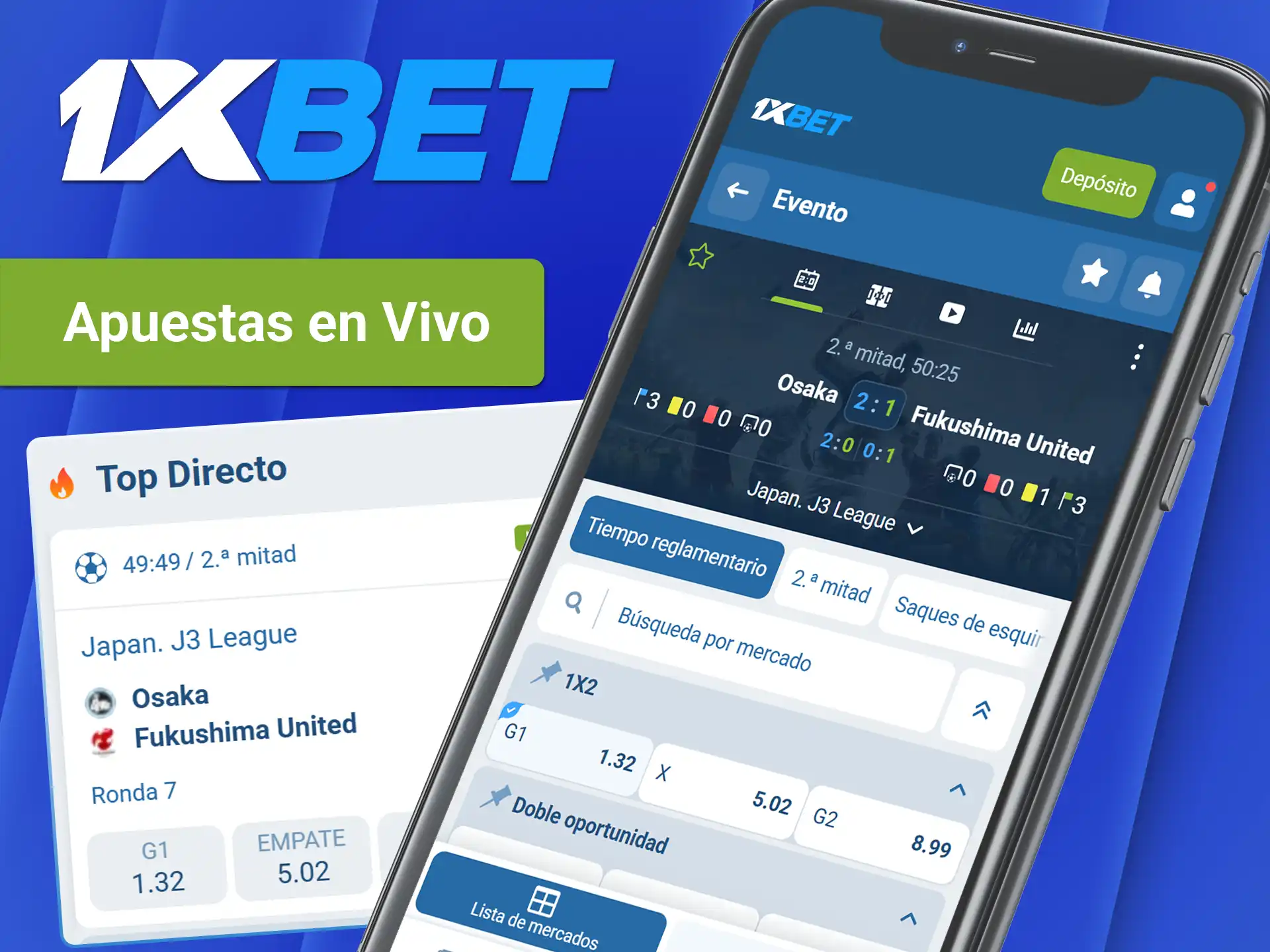 Realice sus pronósticos en tiempo real con la sección de apuestas en vivo en 1xBet.