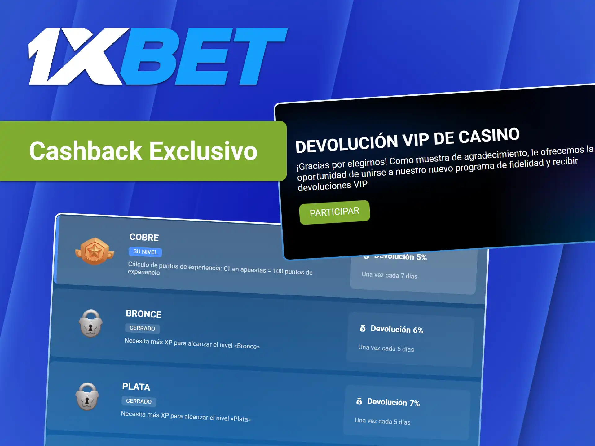 Recupera un porcentaje de tus apuestas en 1xBet.