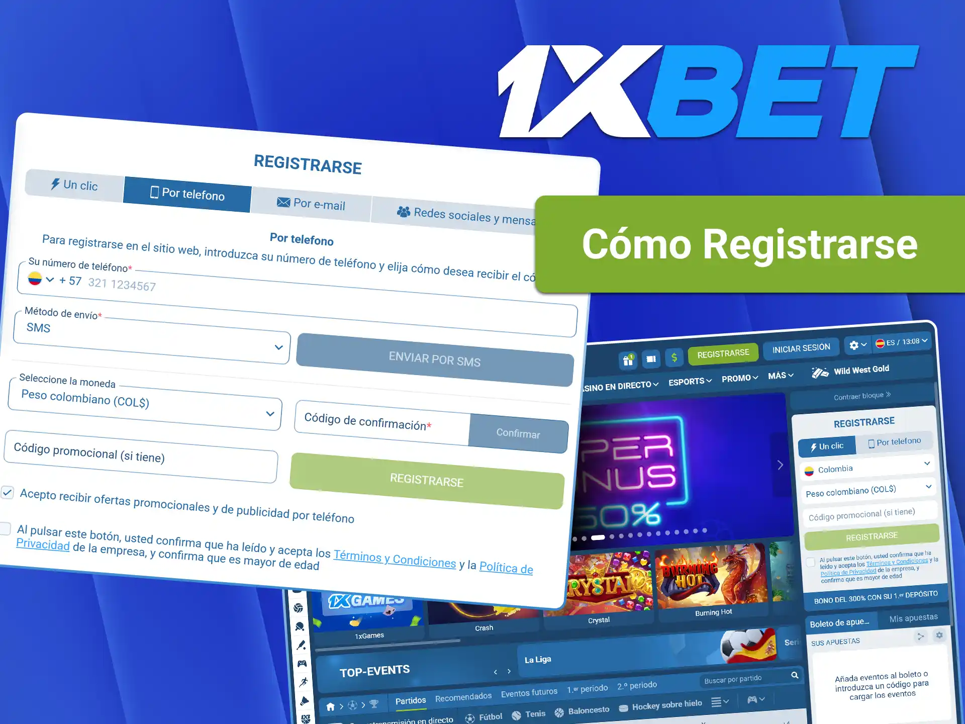Siga la guía paso a paso para aprender cómo registrarse en 1xBet.