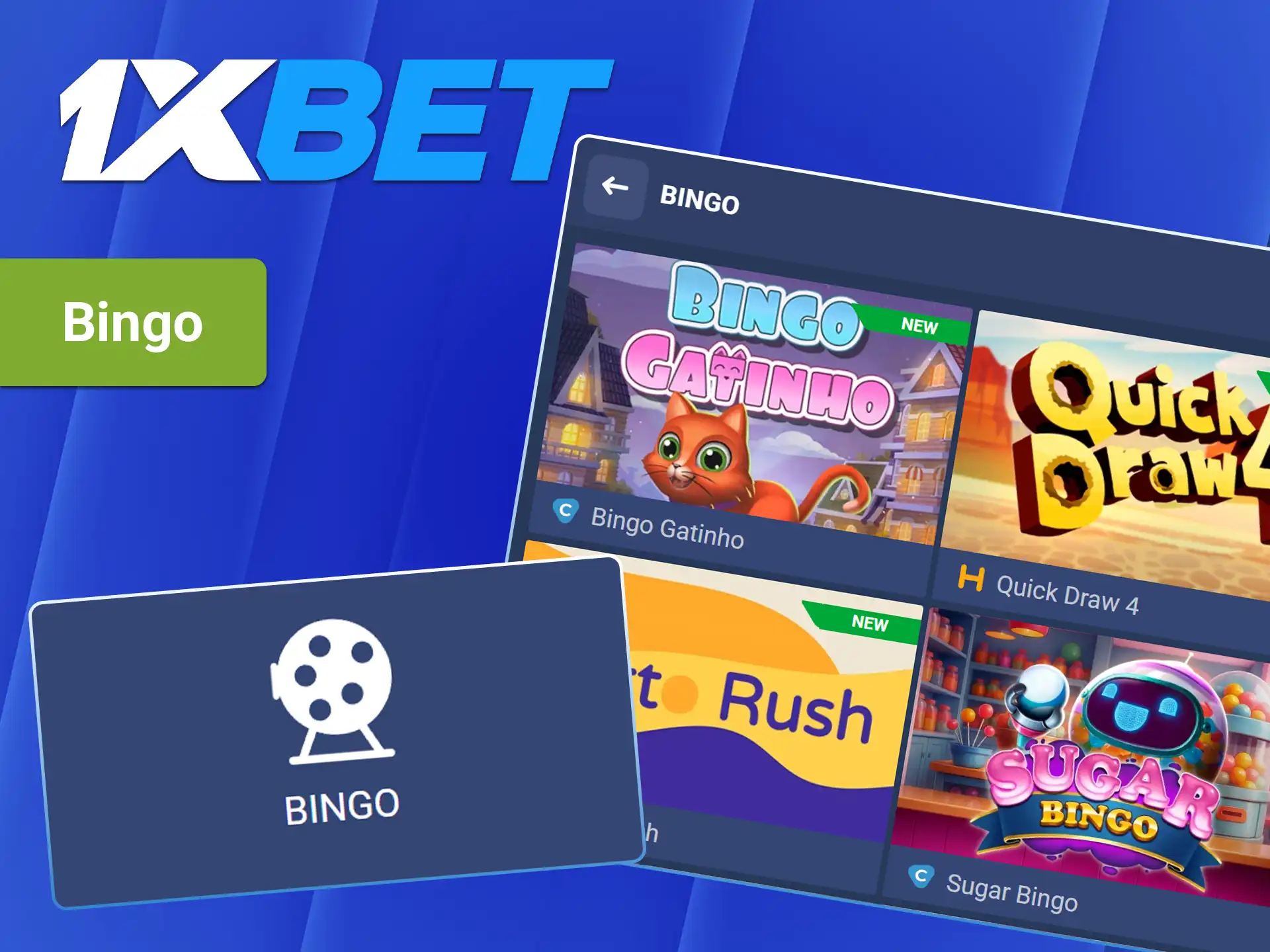 Gana premios en los juegos de bingo de 1xBet.