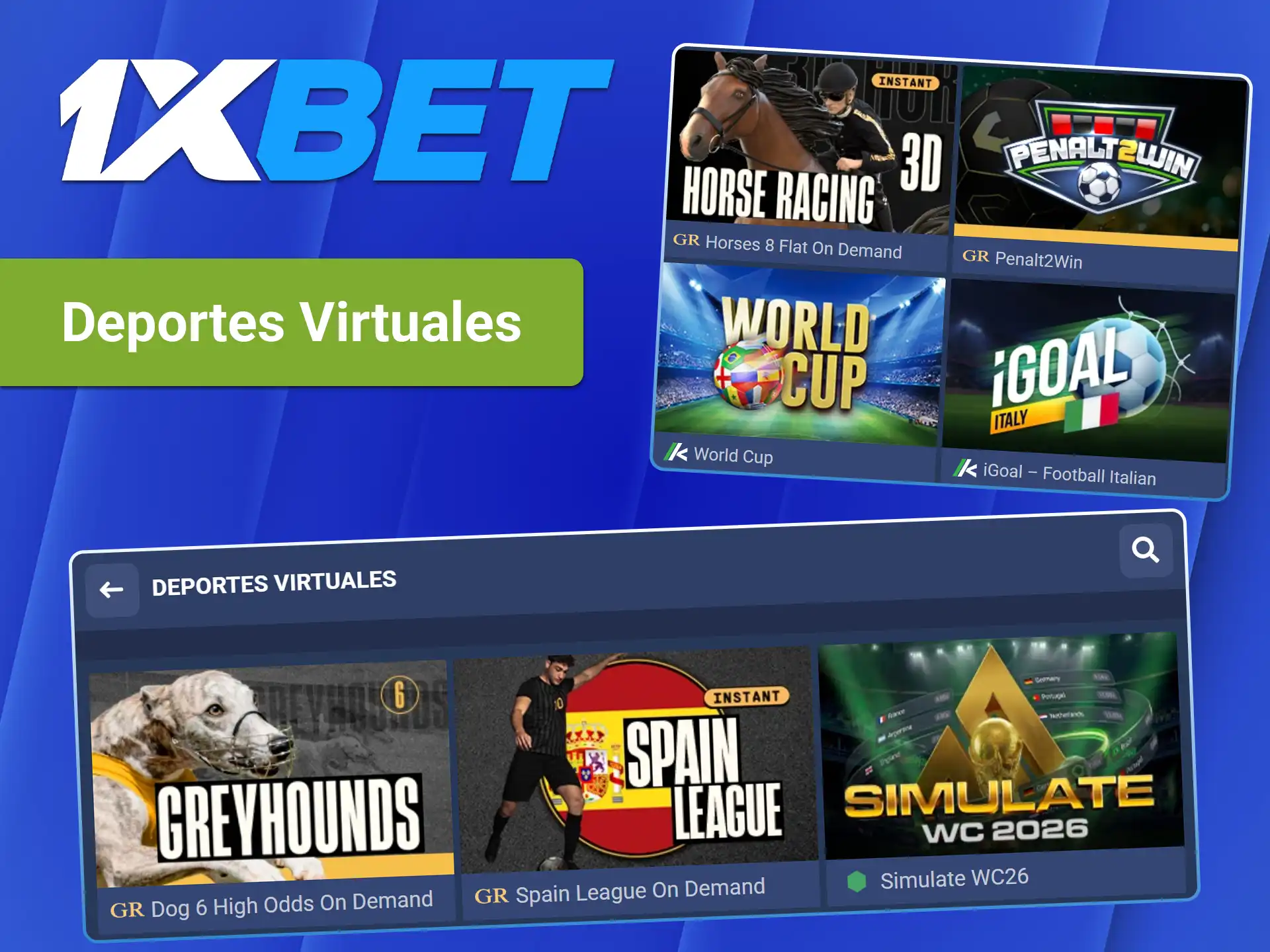 Haz tus apuestas en deportes virtuales en 1xBet.