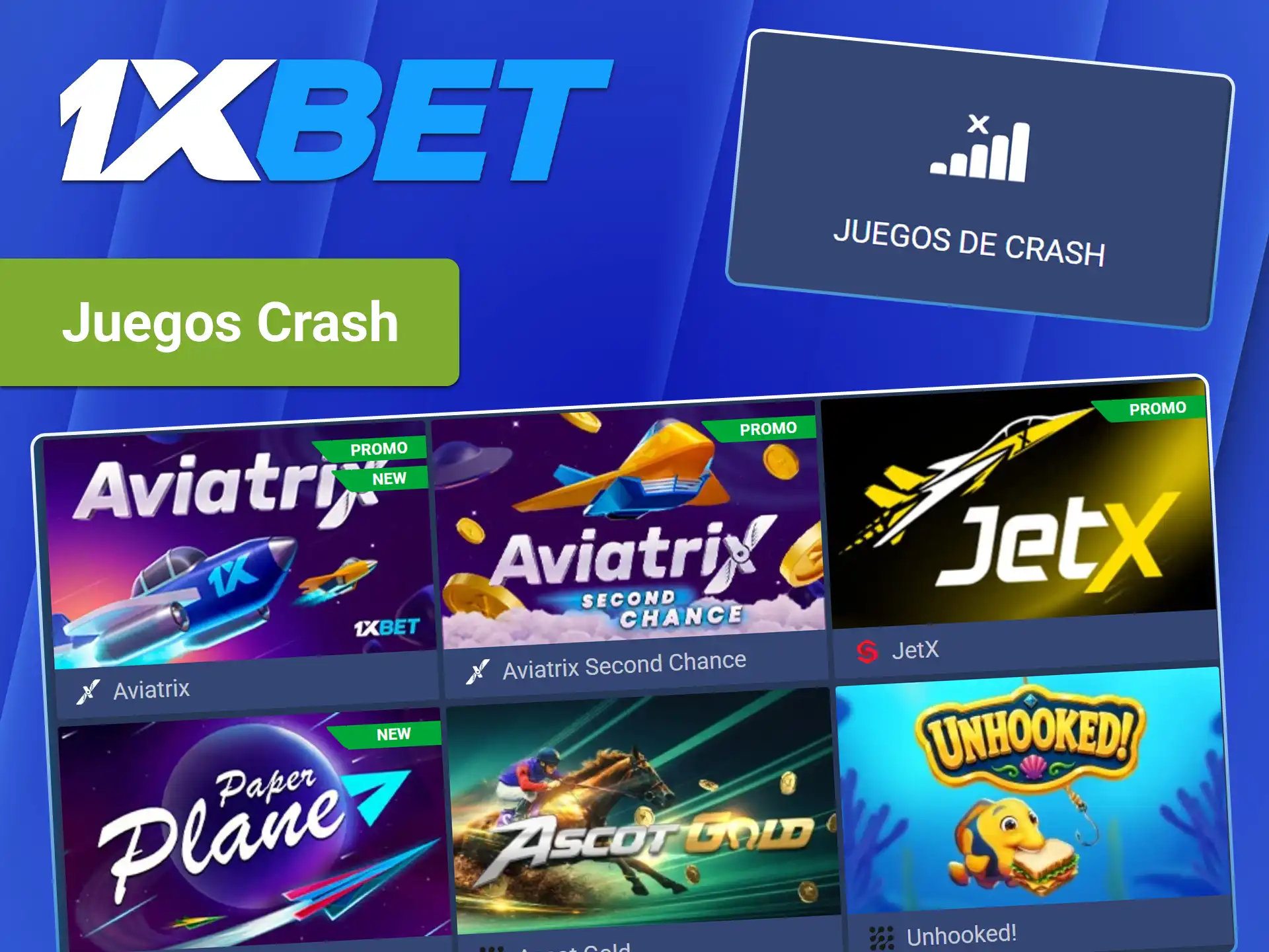 Pon a prueba tu intuición en los juegos crash de 1xBet.
