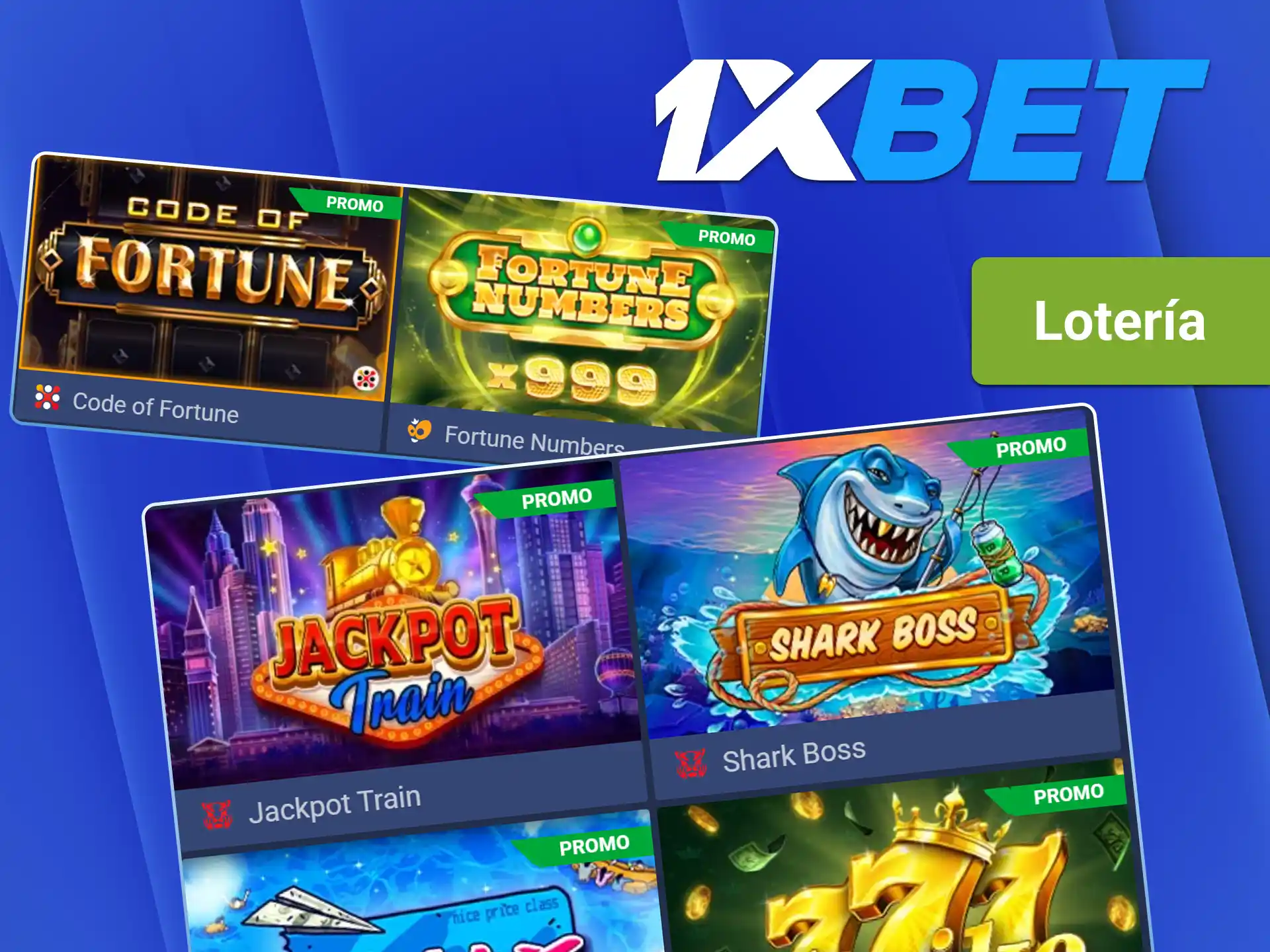 Prueba suerte en los juegos de lotería de 1xBet.